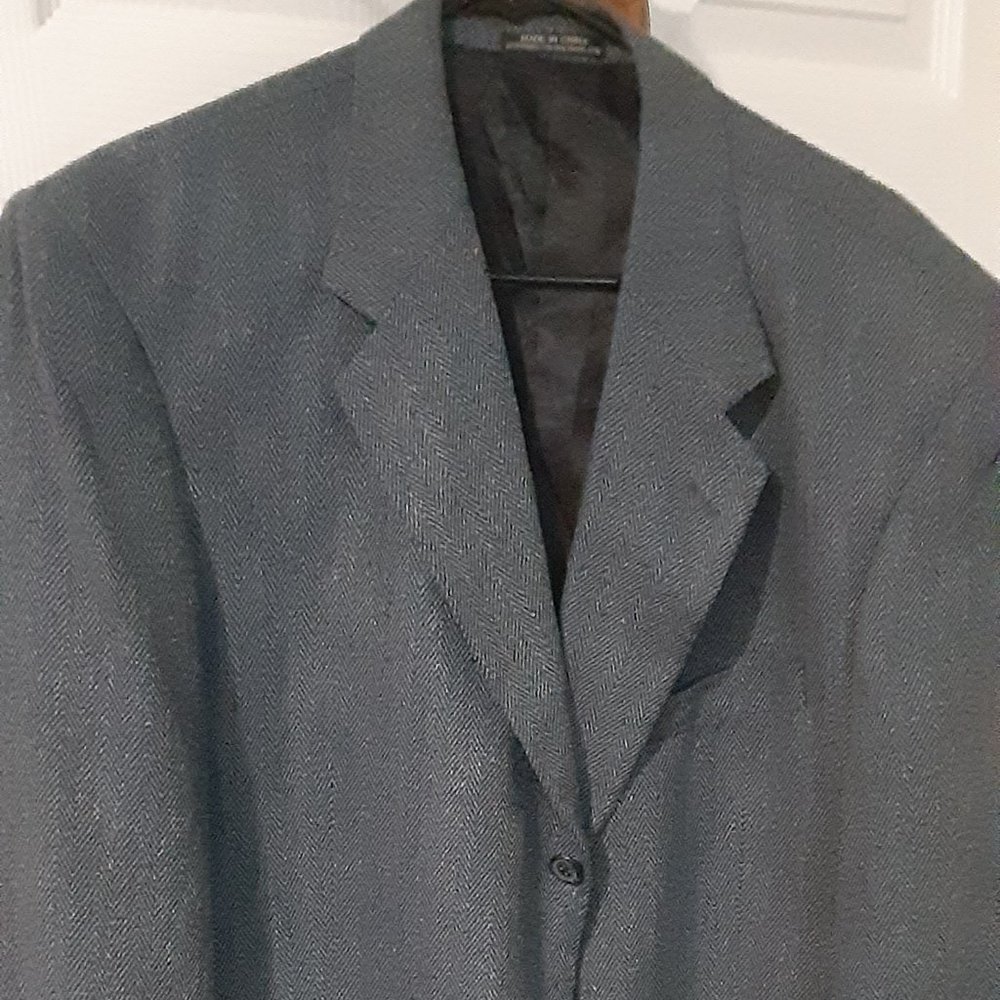 Blue lined herringbone sports jacket